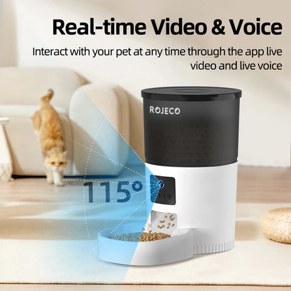 Automatic Food Dispenser With Camera And Voice Recorder Remote Control