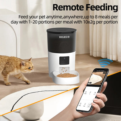 Automatic Food Dispenser With Camera And Voice Recorder Remote Control