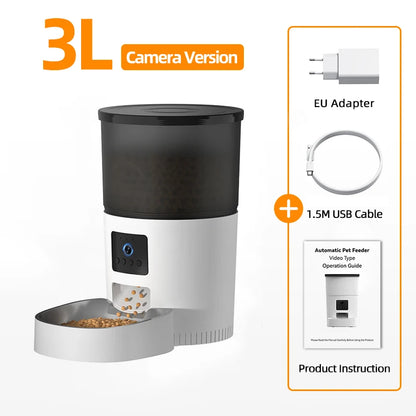 Automatic Food Dispenser With Camera And Voice Recorder Remote Control